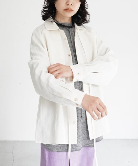 AS YET UNNAMED. - 'the essential line' / Raglansleeve Oversized Shirts (Linen-Ivory)