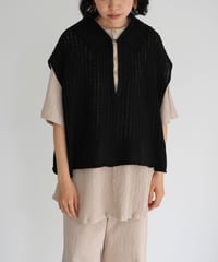 METHO / harinuki knit vest - short length (2 COLORS)