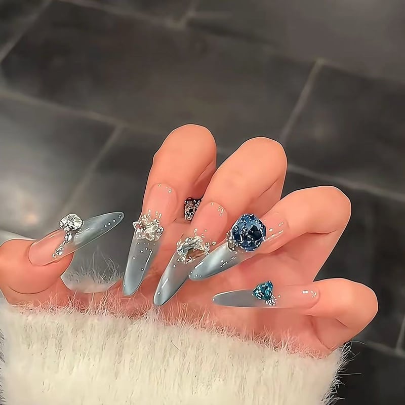 Blue gray ネイルチップ Blue gray ネイルチップ