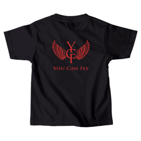 YCF TOKYO / YAREBA DEKIRU KIDS TEE（BLACK × RED）