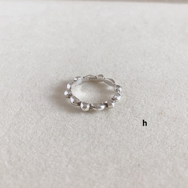 【シルバーアクセサリー】Sv925 すりだしリング 小石が連なるような、リング。— すり出し / SV925 / サイズ12 / 1点