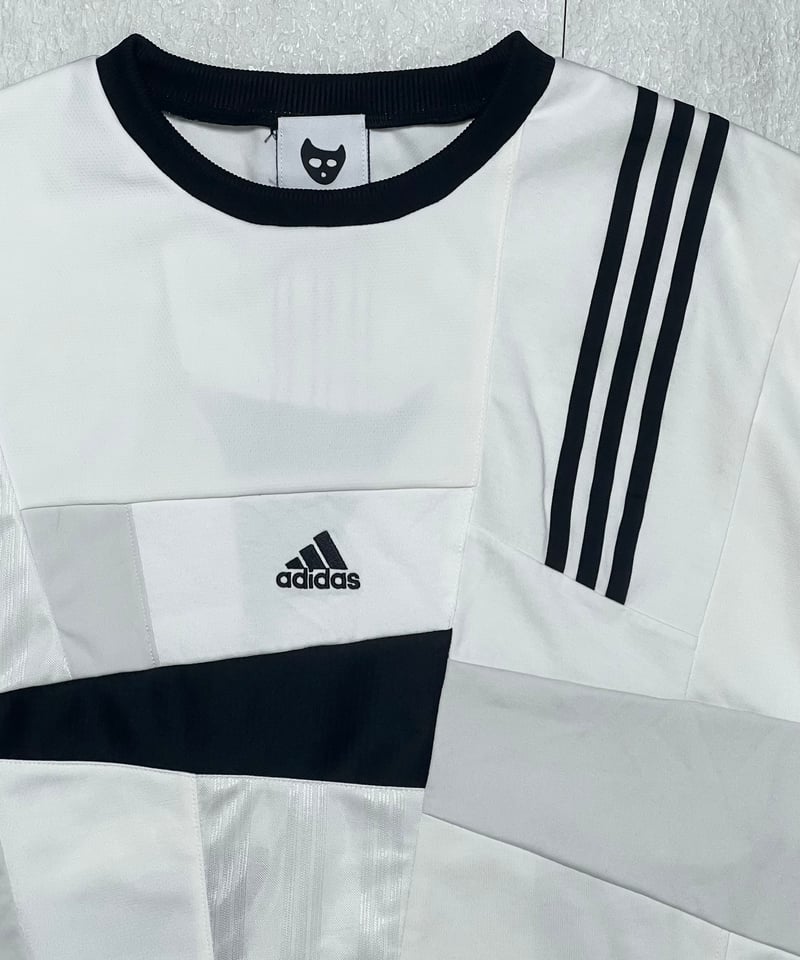 クレイジーパッチワークの再構築オーバーサイズTシャツ -white01