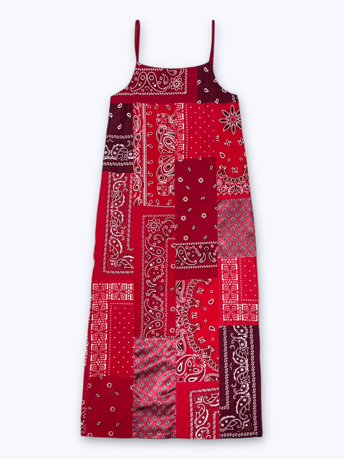 vintage bandanna patchwork cami dress -red- | NELI