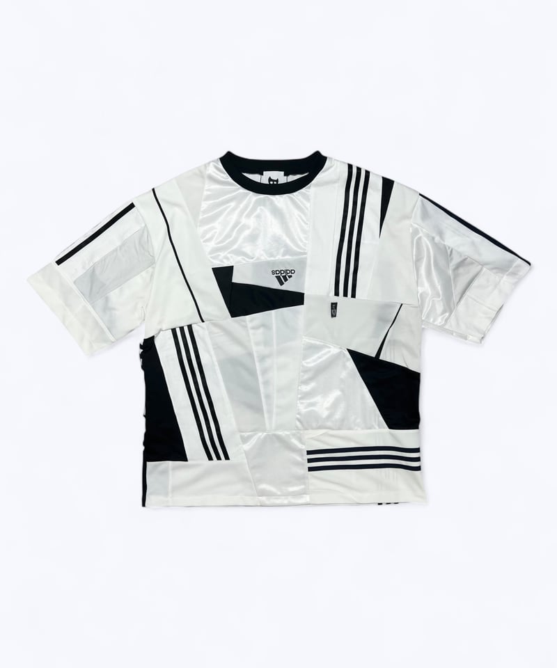 クレイジーパッチワークの再構築オーバーサイズTシャツ -white02- | NELI
