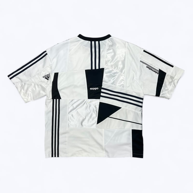 クレイジーパッチワークの再構築オーバーサイズTシャツ -white02- | NELI