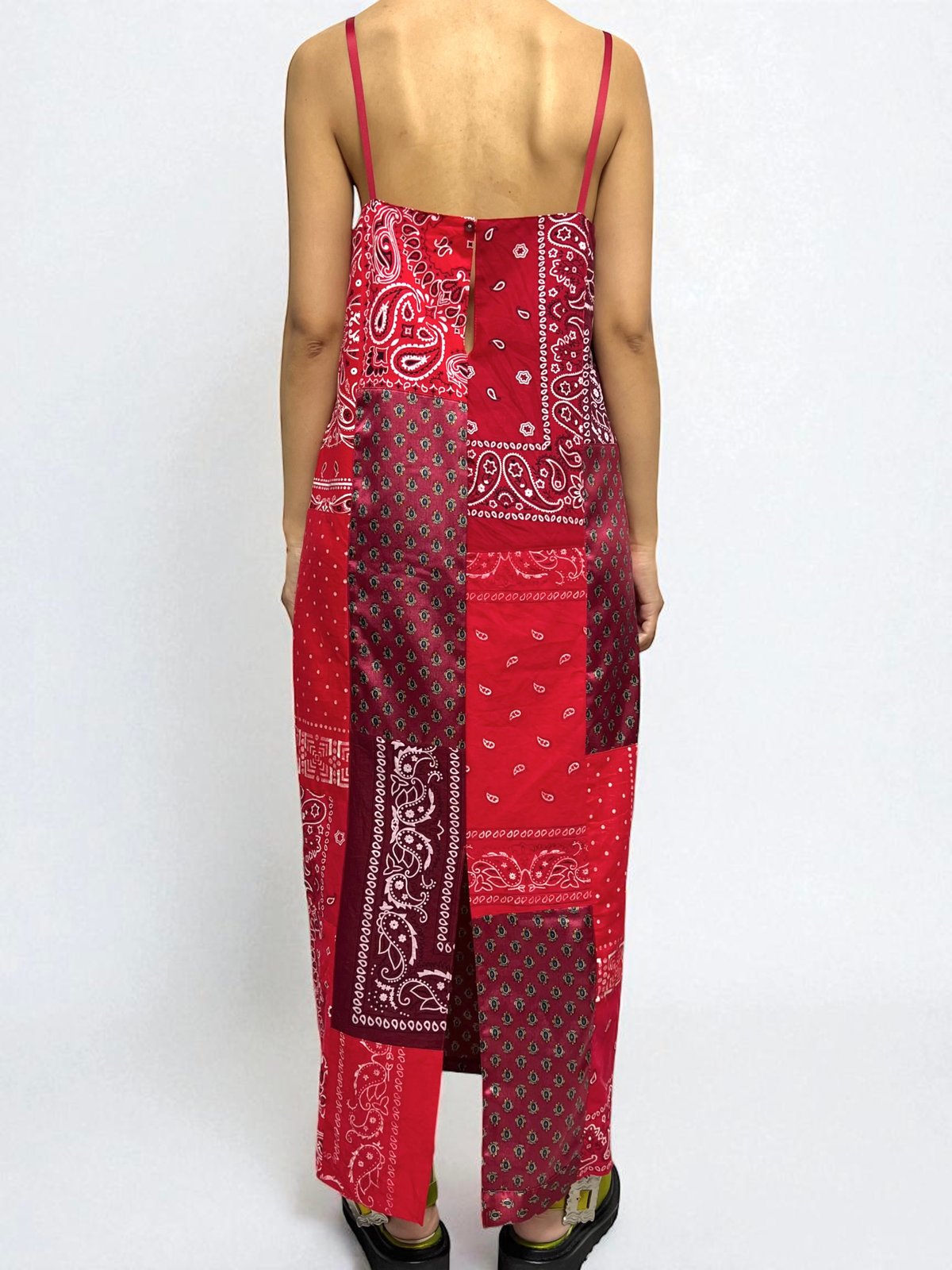 vintage bandanna patchwork cami dress -red- | NELI