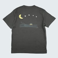 umao ねこちゃん バック刺繍 Tシャツ / スミ