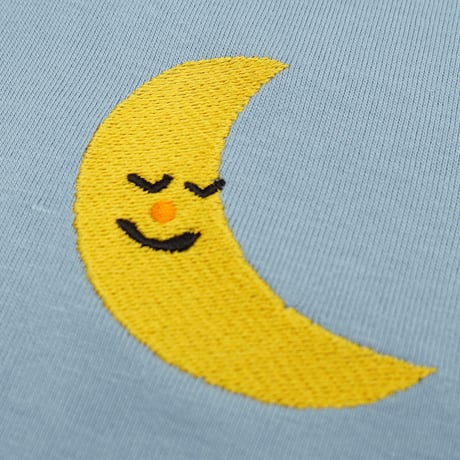 umao ねこちゃん バック刺繍 Tシャツ / アシッドブルー