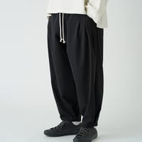 WANTHEM｜LOOSE SHIFT PLEATED PANT-BLACK