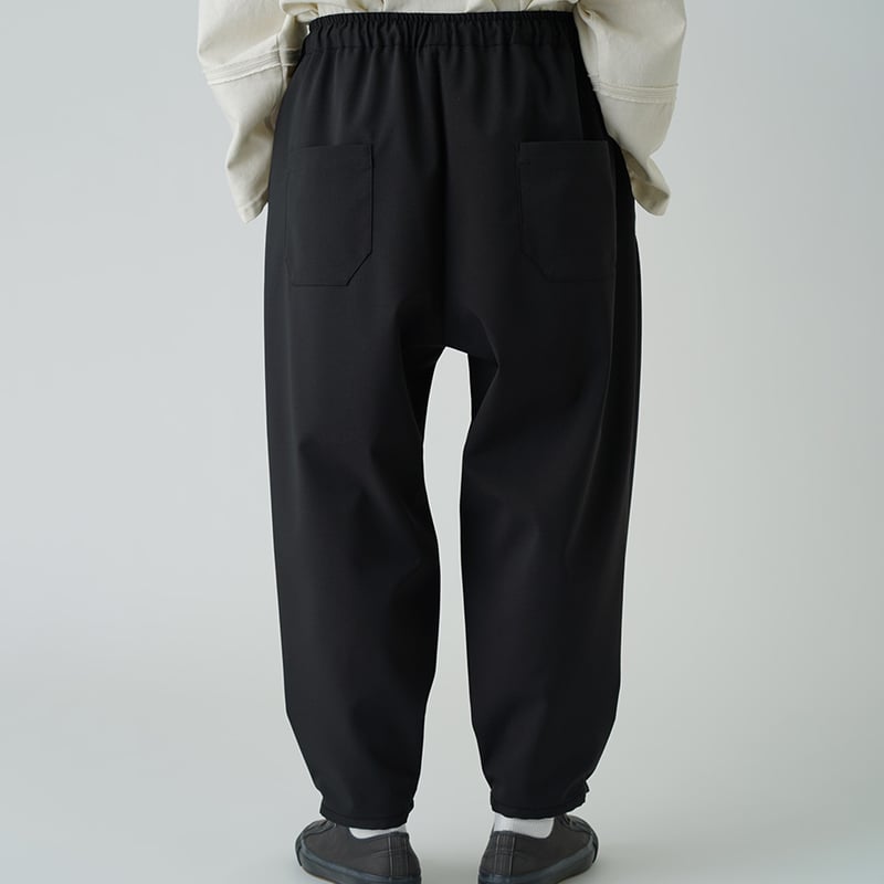 WANTHEM｜LOOSE SHIFT PLEATED PANT-BLACK | WANTHE
