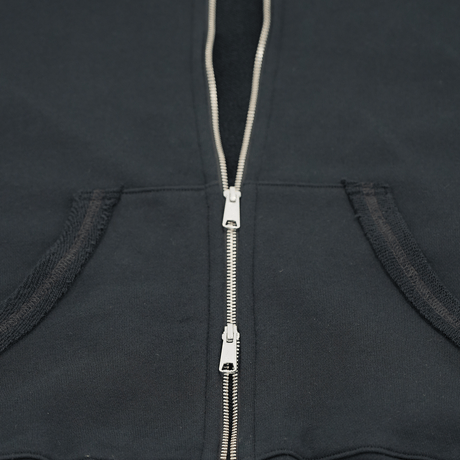 WANTHEM｜LOOSE ELBOW TUCK ZIP-UP HOODIE