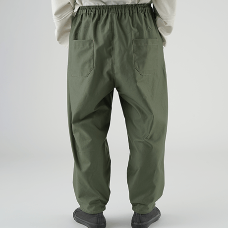 WANTHEM｜LOOSE SHIFT PLEATED PANT  2TONE KHAKI