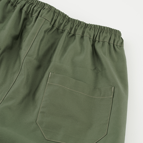 WANTHEM｜LOOSE SHIFT PLEATED PANT  2TONE KHAKI