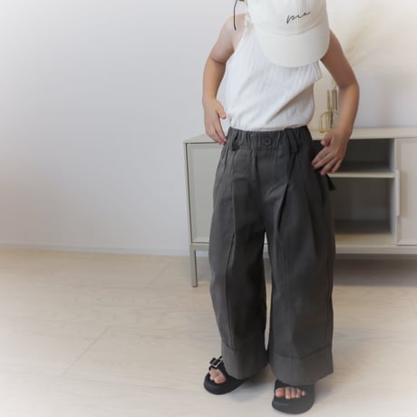 【即納】コットンワイドタックパンツ(100~130cm)