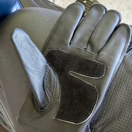レトロ　パンチメッシュ　レザーグローブ　RG24