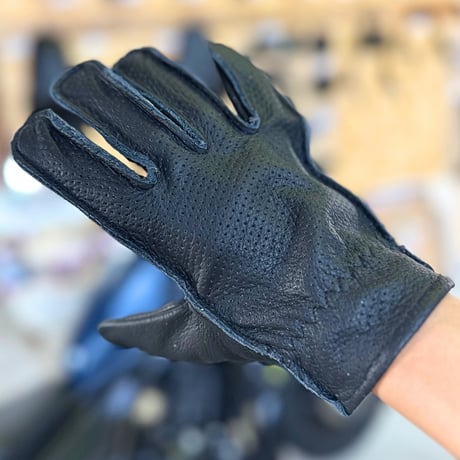 レトロ　パンチメッシュ　レザーグローブ　RG24