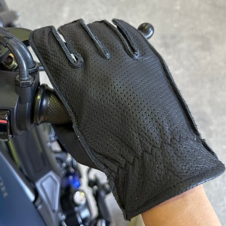 レトロ　パンチメッシュ　レザーグローブ　RG24