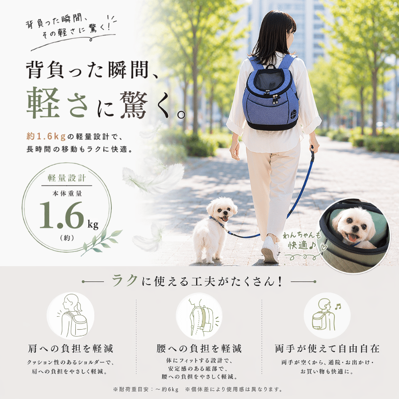 Daisuki リュック Mサイズ リュック型キャリーバッグ 犬猫用 | K-wan