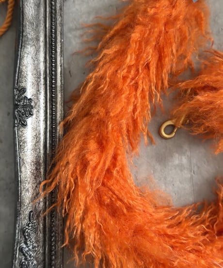 Orange sunset cafe    / The Highest Grade Bio Fur/  Mongolian Lamb Fur