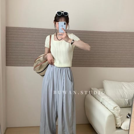 デイリーバンドワイドパンツ