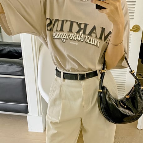 ラウンドネックオーバーサイズプリントTシャツ