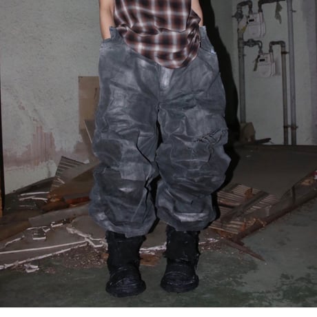 Reconstructed Paint Wide Denim
