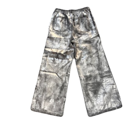Silver Paint Wide Denim