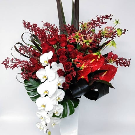 BIGアレンジメント・胡蝶蘭入り(赤系) | Florist Suto (フローリスト