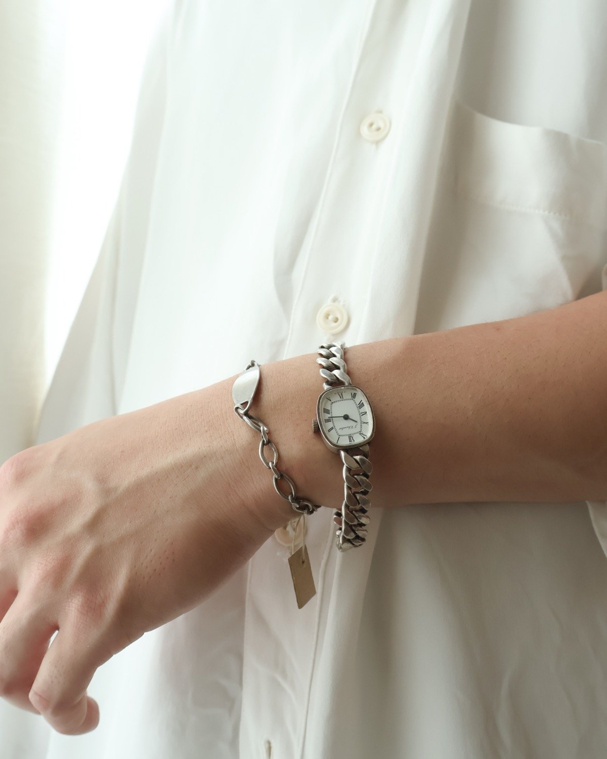 c.1970 Swiss × Germany / ブレスレットウォッチ / Silver 80