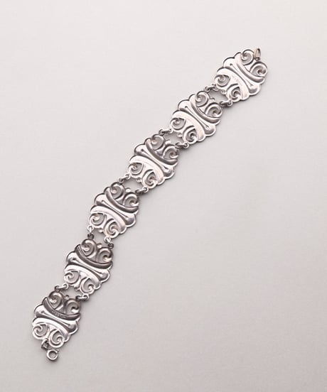 c.1930–40 Norway / National Romantic Floral Link Bracelet / Silver 830