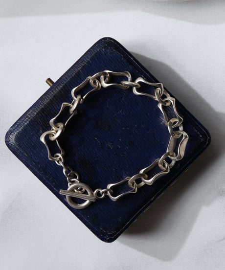 c.1970 France / Modernist Link Bracelet / Silver 925