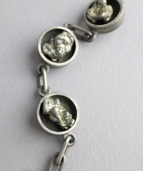 c.1960 Denmark / Abstract Pewter Bracelet