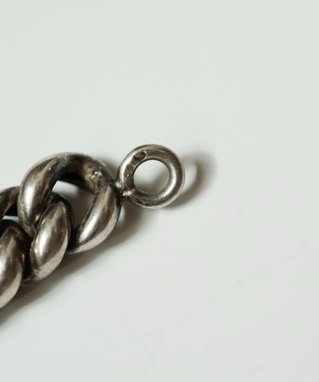 c.1900s France Paris/カーブチェーンブレスレット/silver 800/