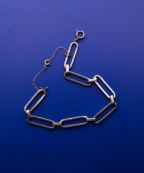 c.1950 France / Brutalism Chain Bracelet / Silver 800