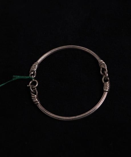 c.1950-60 France / Primitive Joint Bangle / Silver 800