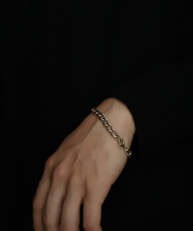 VINTAGE 英国ジュエリー チェーンブレスレット Birmingham 英国イギリス製スターリングシルバー製アズキチェーン