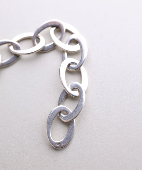 c.1980 Italy Modern Heart Chain Bracelet / Silver 925