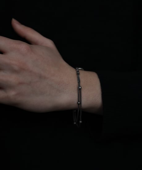 c.1870–1900 France / Double Foxtail Chain Bracelet / Silver 800