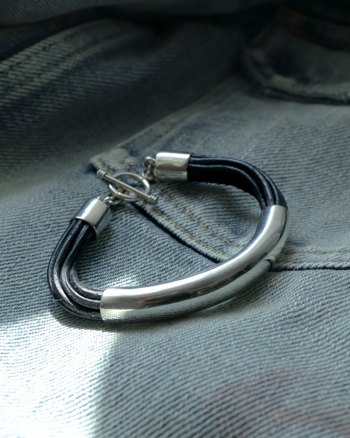 c.1990s USA / Silver 925 × Leather ブレスレット | BLU