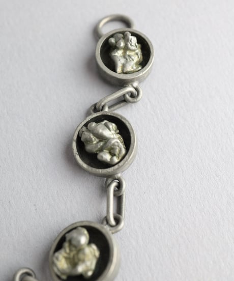 c.1960 Denmark / Abstract Pewter Bracelet