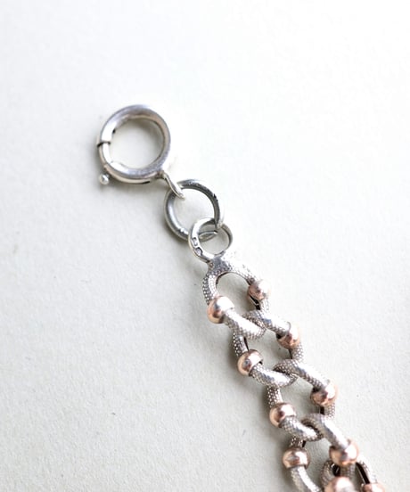c.1890 France Gourmette Bracelet with Vermeil Accents / Silver 800