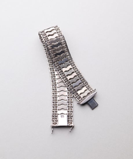 c.1960–70 Greece / Sculptural Wave Bracelet / Silver 925