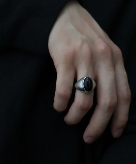 c.1960 France / シグネットリング/ Silver 800 × Black Onyx