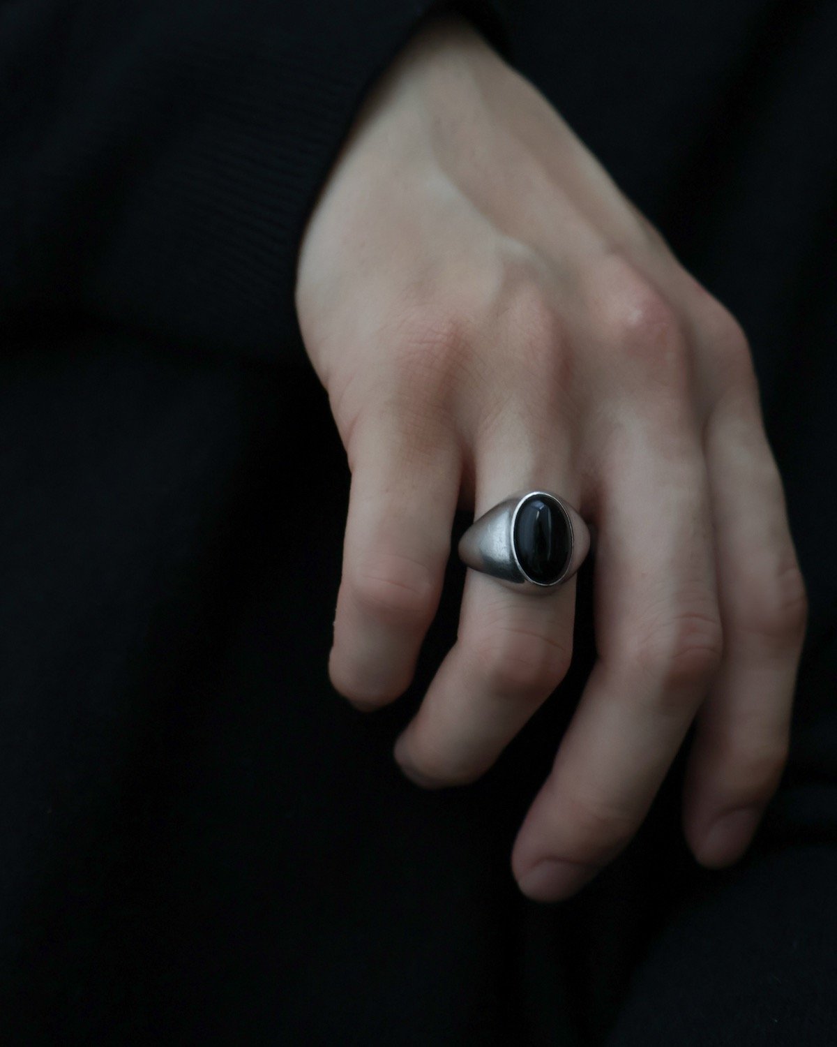 c.1960 France / シグネットリング/ Silver 800 × Black On