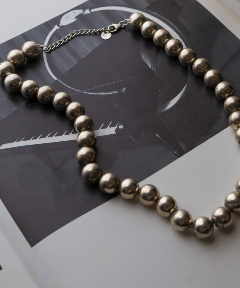 vintage silve necklace 60s ボールチェーン Vintage 24” CHUNKY Silver Necklace RETRO Design - 1950s -60s