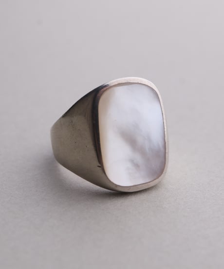 c.1960–1970 East Europe  / Mother of Pearl Signet Ring / Silver 925