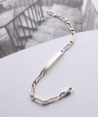 c.1960 France ID Plate Maille Cheval Bracelet / Silver 800