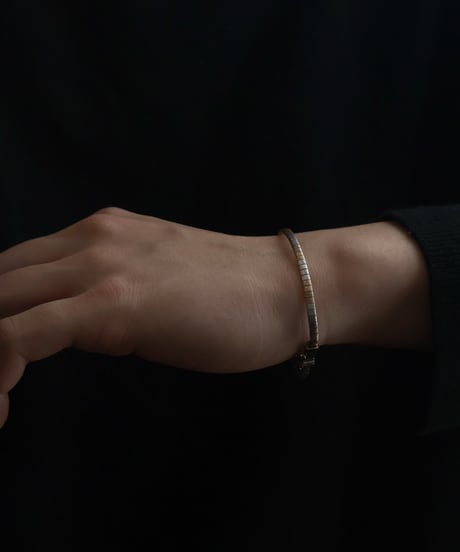c.1970 Italy Arezzo / Elastic Link Bracelet / Silver 925