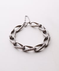 c.1930-40 Germany / Floral Twisted Link Bracelet / Silver 835
