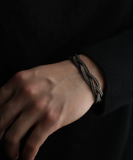 c.1950 Germany Braided Fox Tail Bracelet / Silver 835